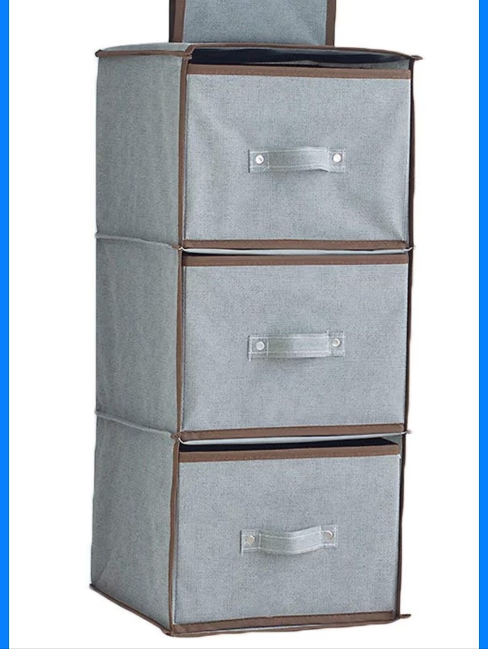 Gray 3-Tier Hanging Fabric Storage Organizer